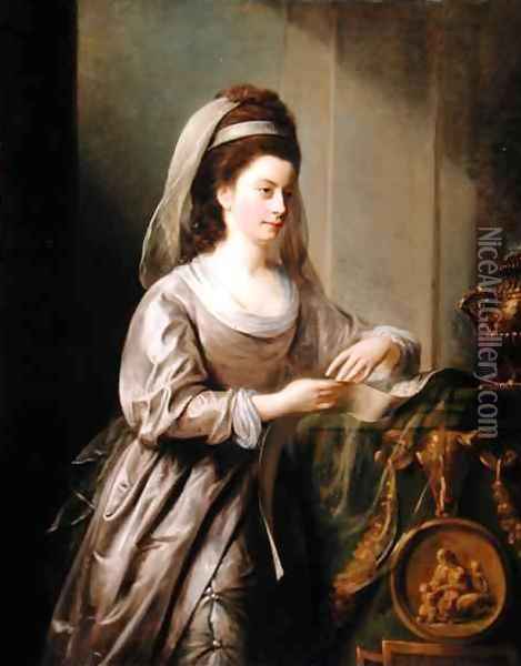 The Hon Mrs Nathaniel Curzon Oil Painting - Nathaniel Hone