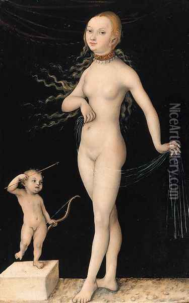 Venus and Cupid 1525 Oil Painting - Lucas The Elder Cranach