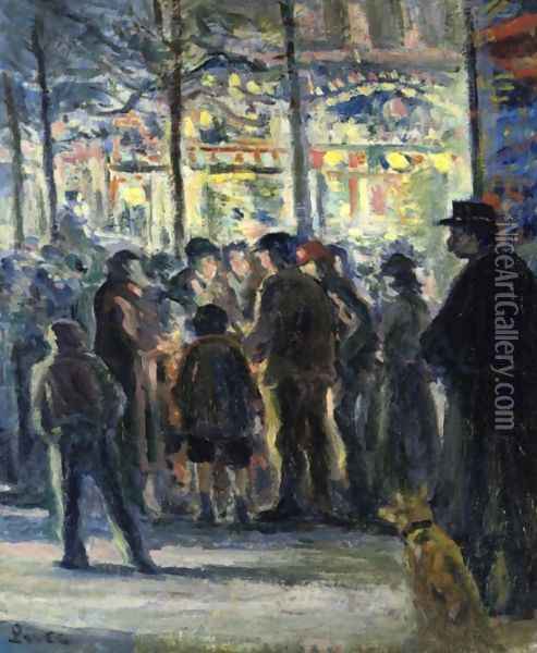 Street Scene in Winter Oil Painting - Maximilien Luce