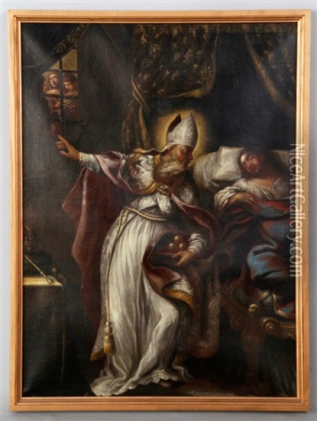 The Charity Of St. Nicholas Of Bari Oil Painting - Giovanni Andrea Ansaldo