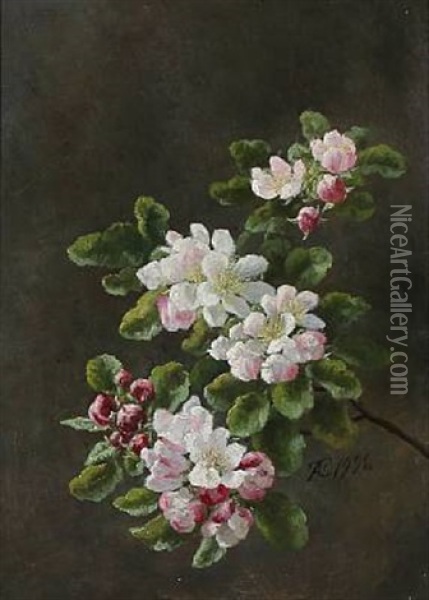 Blomstrende Aeblegren Oil Painting - Anthonie Eleonore (Anthonore) Christensen