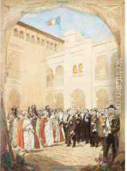 Centenaire De L'algerie Oil Painting - Georges Bertin, Dit Scott De Plagnolles