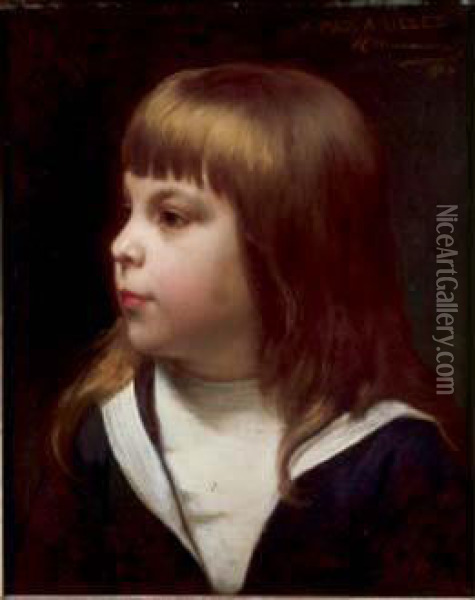 Portrait D'enfant Oil Painting - Edouard J.C. Hamman