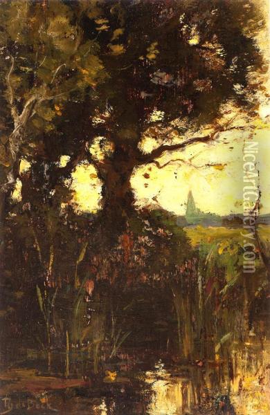 Evening Mood Oil Painting - Theophile Emile Achille De Bock