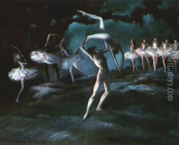 The Ballet Oil Painting - Everett Shinn