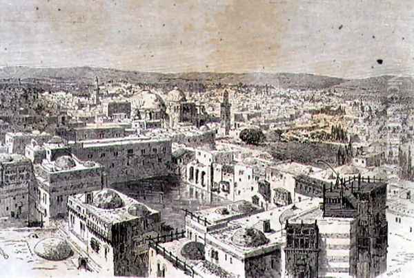 Jerusalem in the 1860s Oil Painting - Huyot, Jean Georges