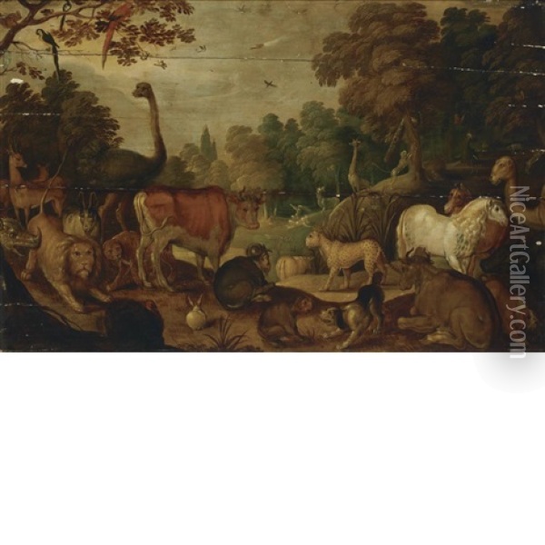 The Garden Of Eden Oil Painting - Roelandt Savery