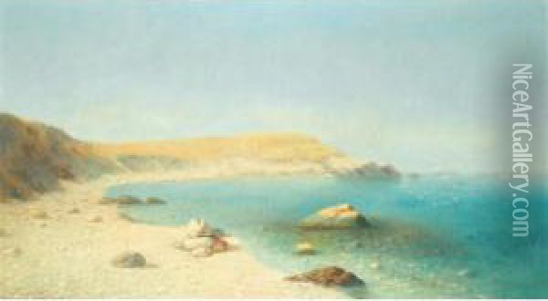 Along The Shore Oil Painting - Emilios Prosalentis