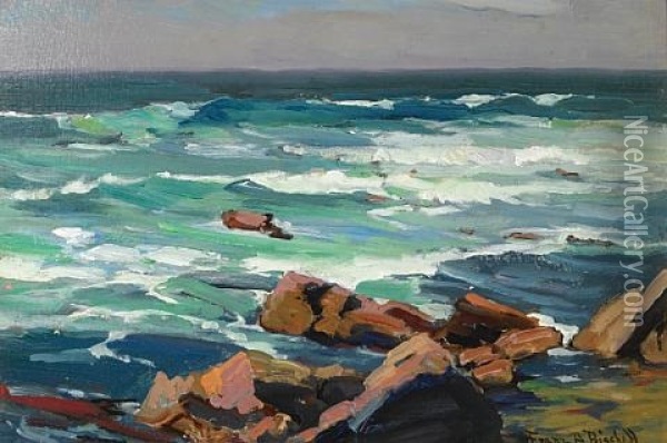 Looking Out To Sea Oil Painting - Franz Arthur Bischoff