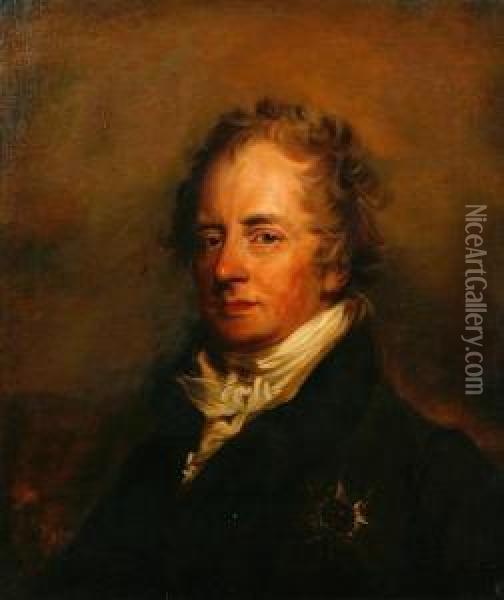 A Portrait Of A Nobleman, Thought To Be Kinggeorge Iv Oil Painting - George Henry Harlow
