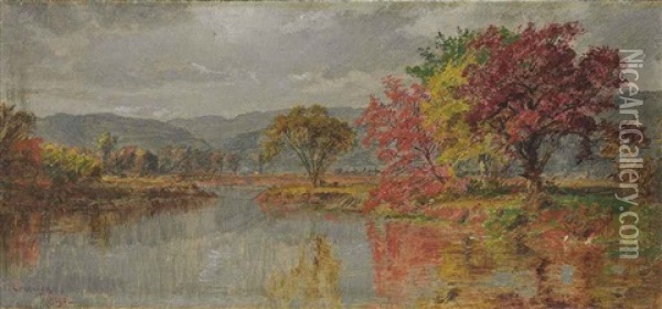 Lake In Autumn Oil Painting - Jasper Francis Cropsey