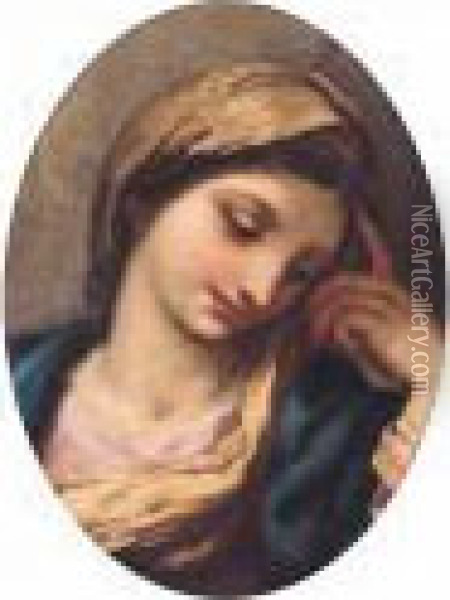 The Head Of The Madonna Oil Painting - Pietro Da Cortona (Barrettini)