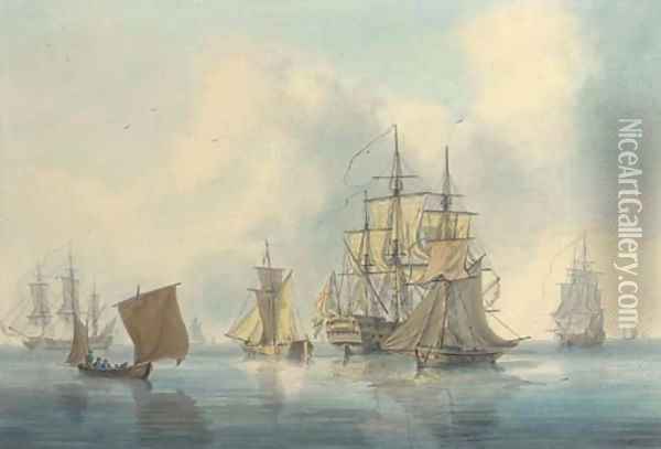 The anchorage at Spithead Oil Painting - William Anderson
