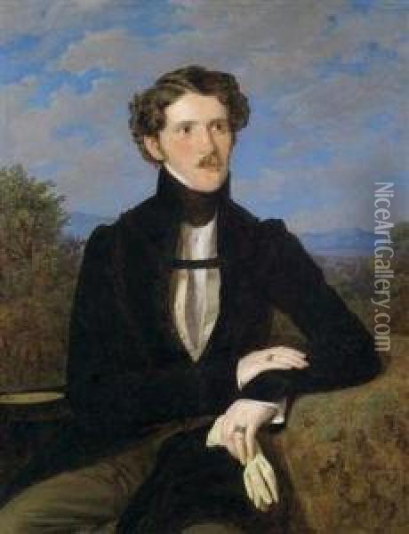 Portrait Of Edward Silberstein Oil Painting - Ferdinand Georg Waldmuller