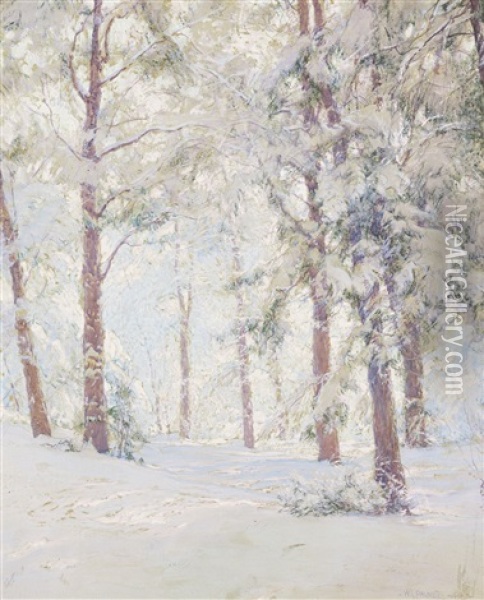 The Forest In The Winter Oil Painting - Walter Launt Palmer
