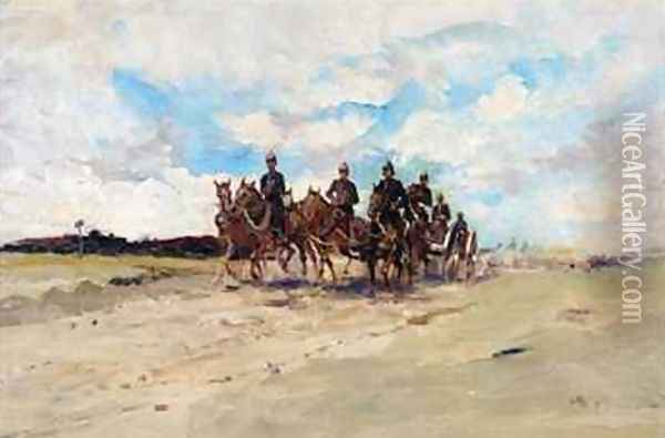 Royal Artillery a field gun team on the march Oil Painting - Edward Matthew Hale