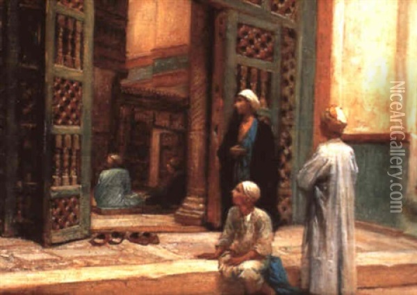 La Mosquee Au Caire Oil Painting - Charles Zacharie Landelle
