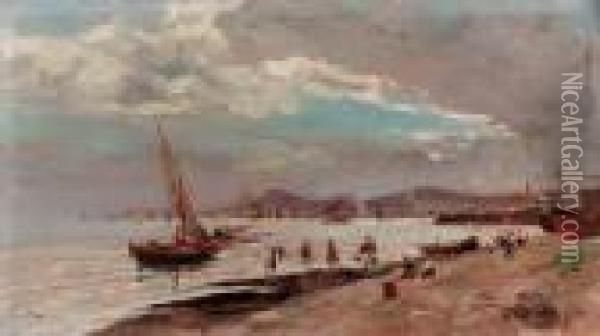 Pescatori Al Tramonto Oil Painting - Oscar Ricciardi