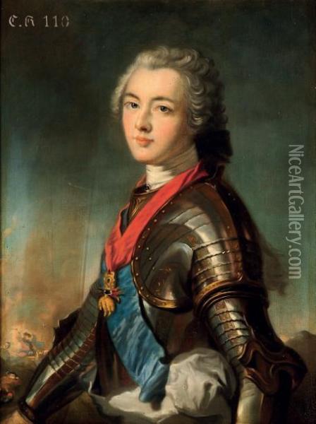 Portrait Du Duc De Penthievre Lors De La Bataille De Fontenoy Oil Painting - Jean-Baptiste Nattier