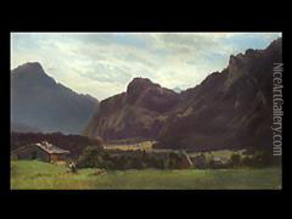 Alpenlandschaft Oil Painting - Adolf Heinrich Lier