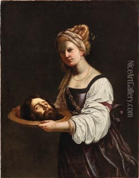 Salome With The Head Of Saint John The Baptist Oil Painting - Antiveduto Grammatica