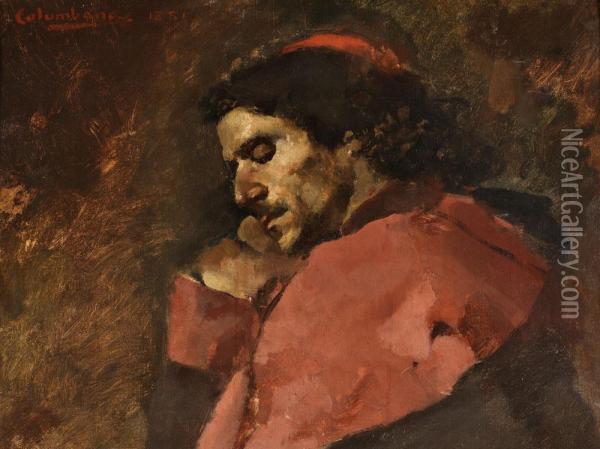 Cardeal Oil Painting - Columbano Bordalo-Pinheiro