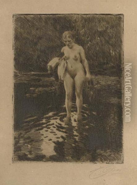 The Ford (asplund 249) Oil Painting - Anders Zorn
