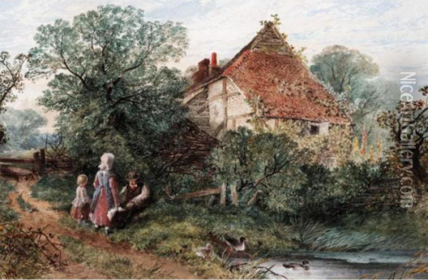 The Cottage Path Oil Painting - Edmund Morison Wimperis