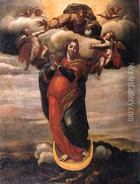 The Immaculate Conception Oil Painting - School Of Seville