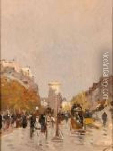 La Porte St. Denis Oil Painting - Paul Lecomte