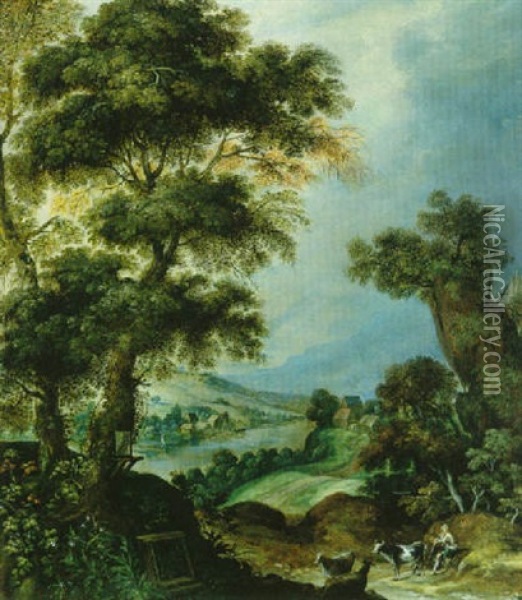 Landschaft Mit Dem Verlorenen Sohn Oil Painting - Kerstiaen de Keuninck