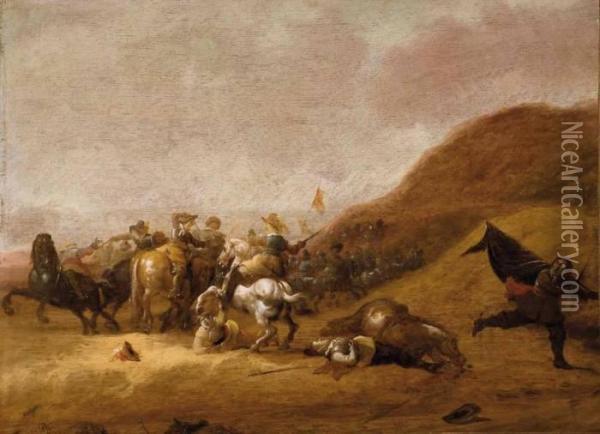 Scene De Bataille Oil Painting - Pieter De Molijn
