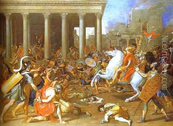 The Destruction of the Temple in Jerusalem Oil Painting - Nicolas Poussin