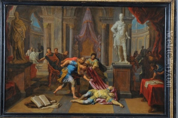 Le Drame Dans Le Palais Romain Oil Painting - Victor Honore Janssens