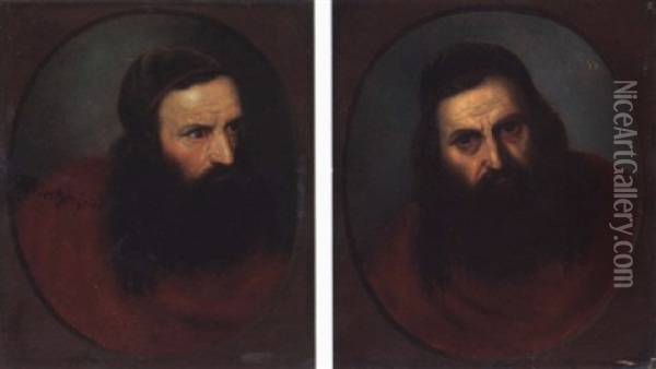 Rabbiner En Face Oil Painting - Alois Heinrich Priechenfried
