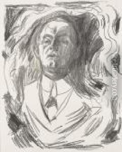 Self-portrait With A Cigar Oil Painting - Edvard Munch