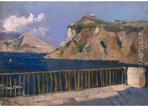 Italienische Landschaft Oil Painting - Georgi Alexandrovich Lapchine