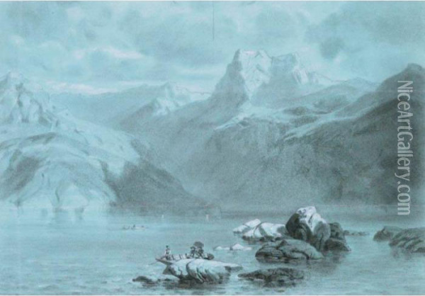 Le Lac Des Quatre-cantons Oil Painting - Alexandre Calame