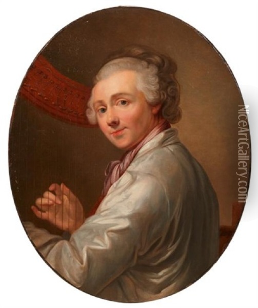 Portrait D'ange Laurent De La Live De Jully Oil Painting - Jean Baptiste Greuze
