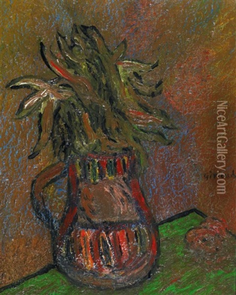 Stillleben Mit Roter Vase Oil Painting - Pierre Paul Girieud