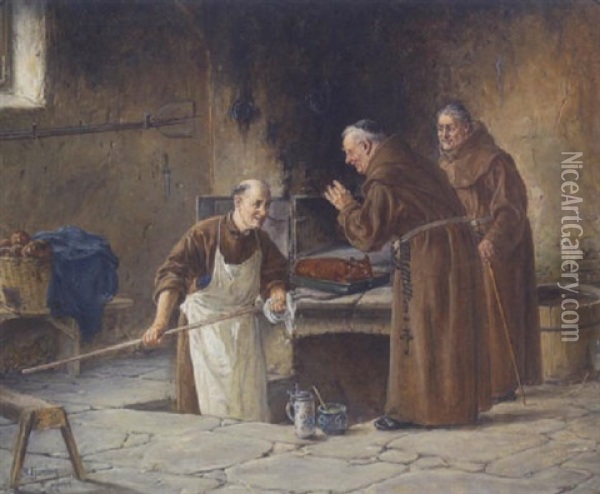 In Der Backstube Des Klosters Oil Painting - Adolf Humborg