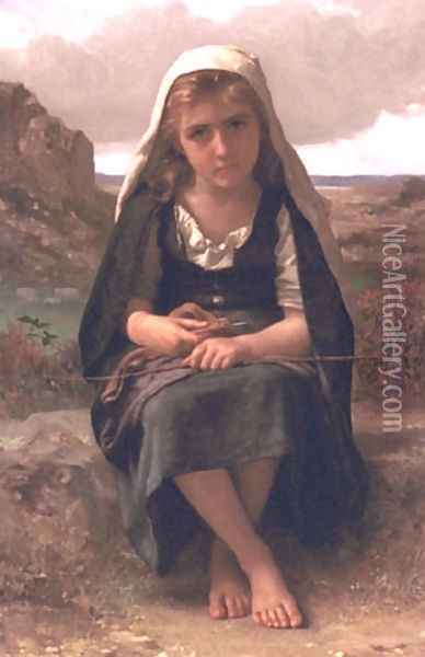 The Shepherdess Oil Painting - William-Adolphe Bouguereau