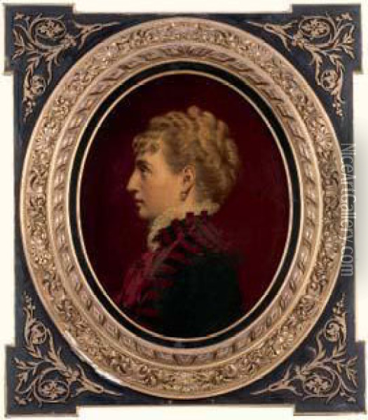 Portrait De Madame Michel Heine, Vue De Profil Oil Painting - Pierre-Auguste Cot