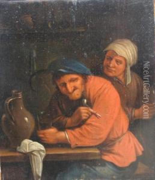 A Toper Seated In A Tavern Oil Painting - David The Younger Teniers