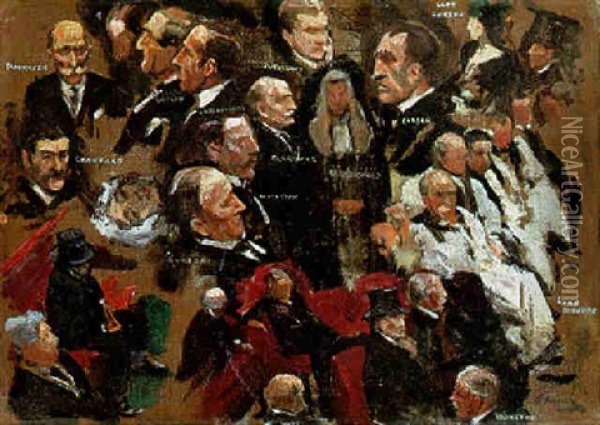 Earl Morley Addressing The House Of Lords Oil Painting - John Lavery