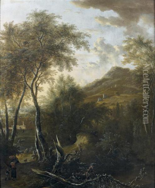 Chasseur Dans Un Paysage Montagneux Oil Painting - Frederick De Moucheron