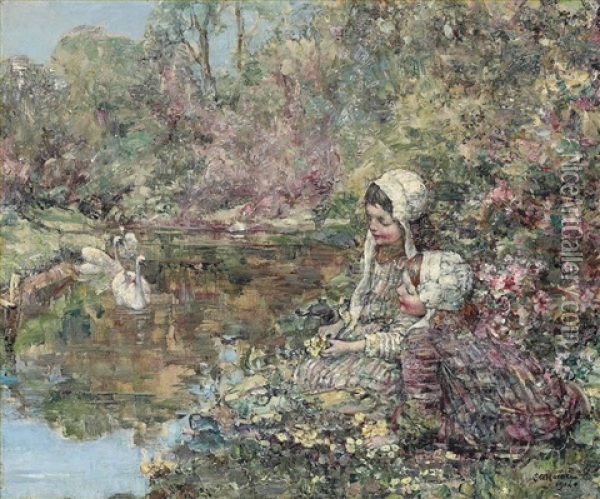 The Lake Woods Oil Painting - Edward Atkinson Hornel
