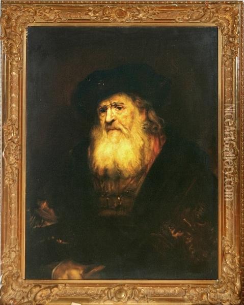 An Elderly Man With A Full Beard Oil Painting - Rembrandt Van Rijn