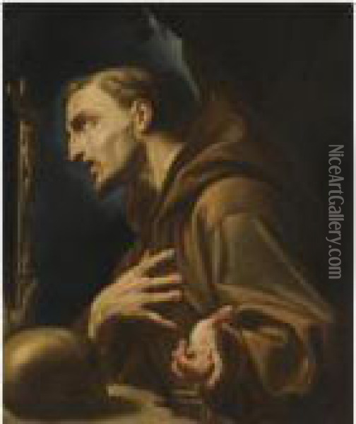Saint Francis Of Assisi Oil Painting - Francesco Trevisani