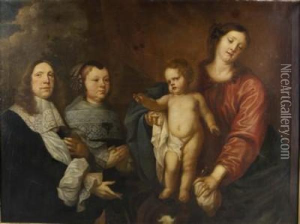 Madonna Con Bambino Edonatori Oil Painting - Christian Gillisz. Van Couwenbergh